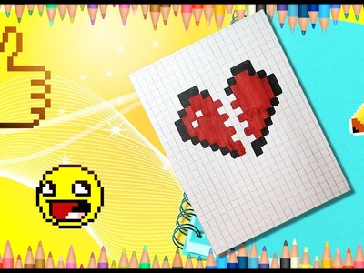 How to draw a broken heart. Pixel broken heart