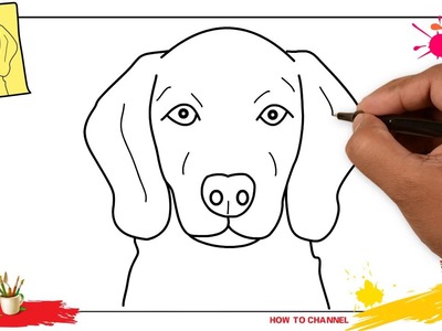 How to draw a dog face (head) 3 EASY & SLOWLY step by step for kids and beginners