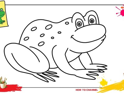 How to draw a frog 2 EASY & SLOWLY step by step for kids and beginners