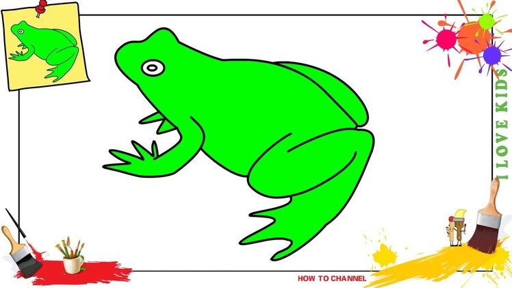 How to draw a frog 3 EASY & SLOWLY step by step for kids and beginners