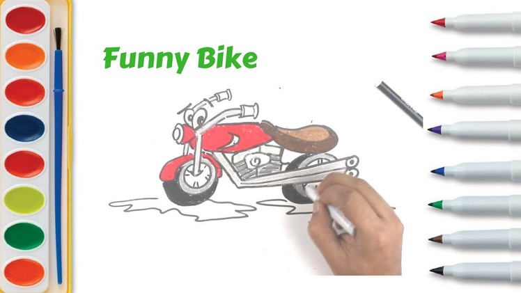 How to Draw a Motorcycle | Easy Step by Step | Drawing & Coloring Bikes