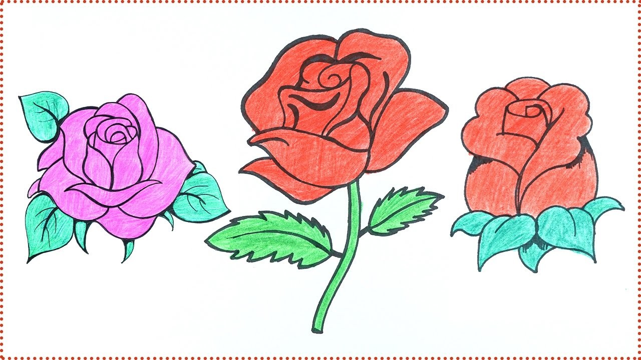 How To Draw A Rose Bush Step By Step Easy