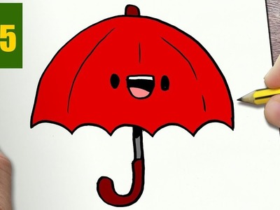 HOW TO DRAW A UMBRELLA CUTE, Easy step by step drawing lessons for kids