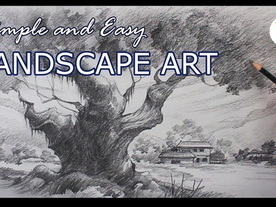 How to draw and shade a easy and simple Landscape for learners with pencil | Step by step