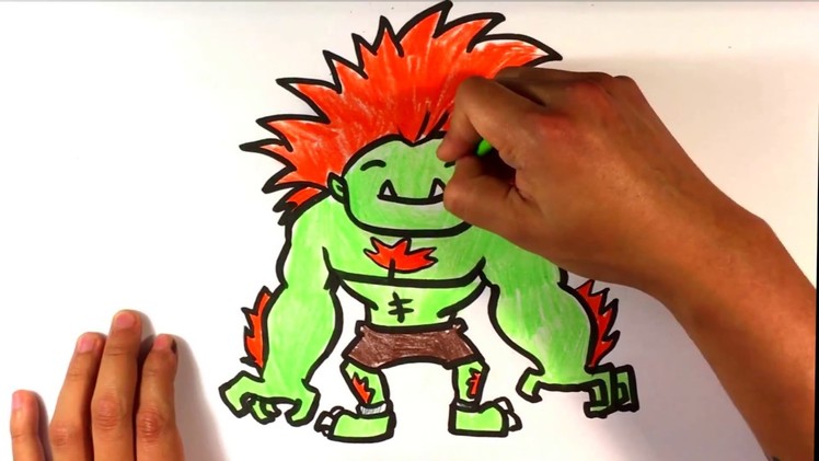 How to Draw Blanka from Street Fighter - Cute - Easy Pictures to Draw