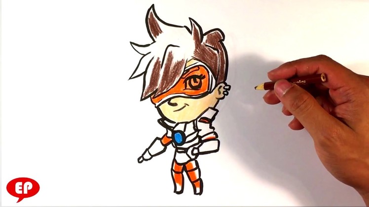 How to Draw Overwatch - Tracaer - Cute - Easy Pictures to Draw