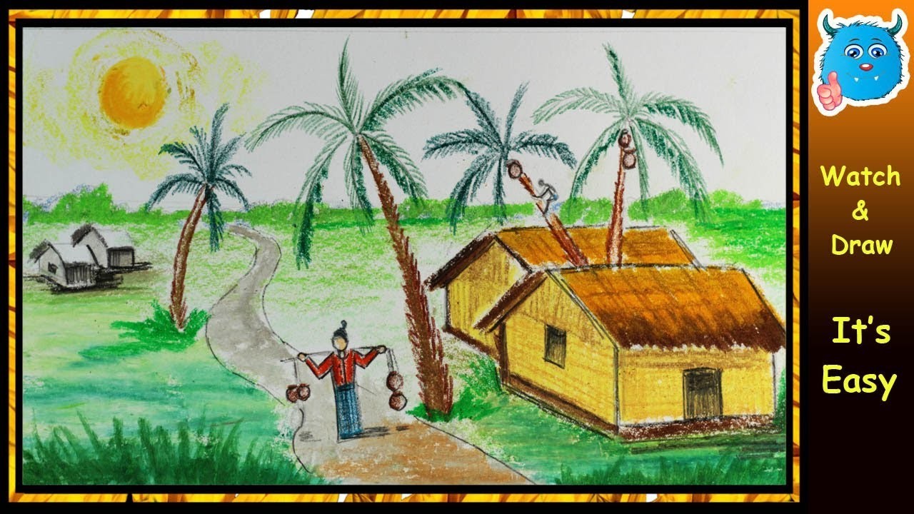 Featured image of post Scenery Drawing Of Winter Season In Village