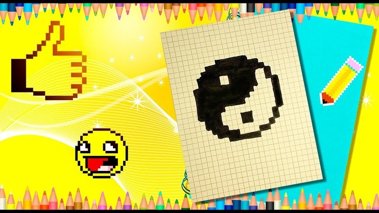 How to draw The Yin Yang Symbol. Pixel Yin Yang