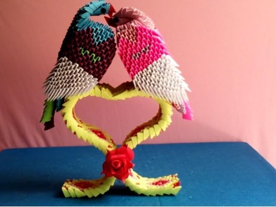 How to make 3d origami couple of birds - Hướng dẫn làm đôi chim origami 3d