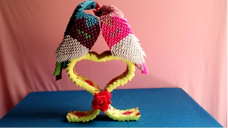 How to make 3d origami couple of birds - Hướng dẫn làm đôi chim origami 3d