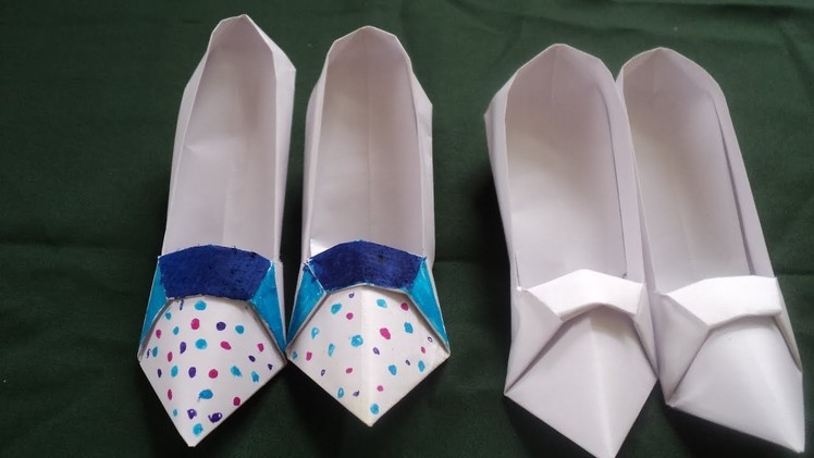 How To Make A Paper Shoes l Origami High Heels l For Kids