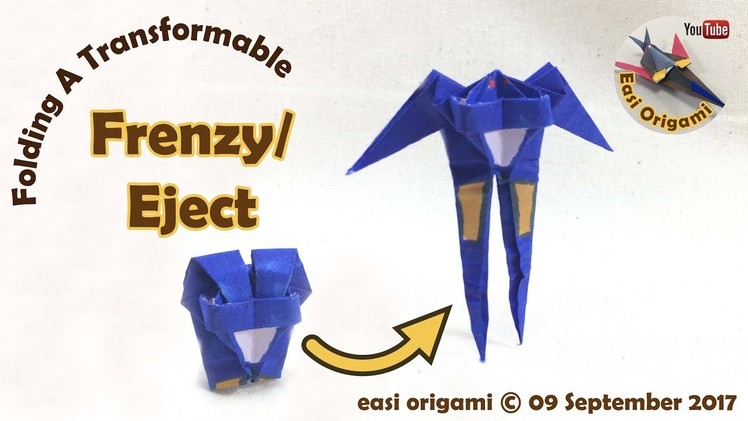How to make a Papercraft, Origami Frenzy. Eject (requires 1 straight cut)