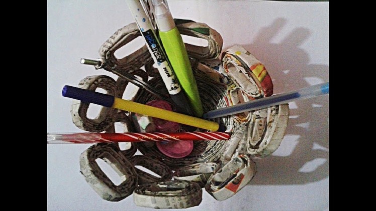 How To Make Basket From News Paper | न्यूज़ पेपर  से  टोकरी बनाना | Use of newspaper
