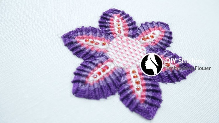 How to Stitch a Embroidery Flower Using 3 Different Hand Embroidery Stitches # 24