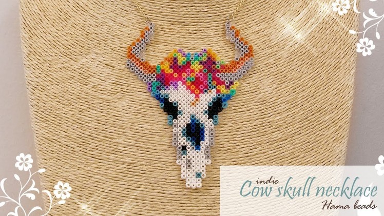 Indie cow skull necklace - Hama beads