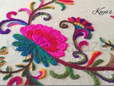 Kashmiri.kashida embroidery(part 1) with drawing | Keya's craze | hand embroidery | 100