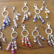 Key ring or Bag Charm with european style beads