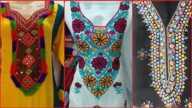 Latest stylish Hand Embroidered Neck designs for Kurti. Kurta. Kameez | Handmade Neck designs