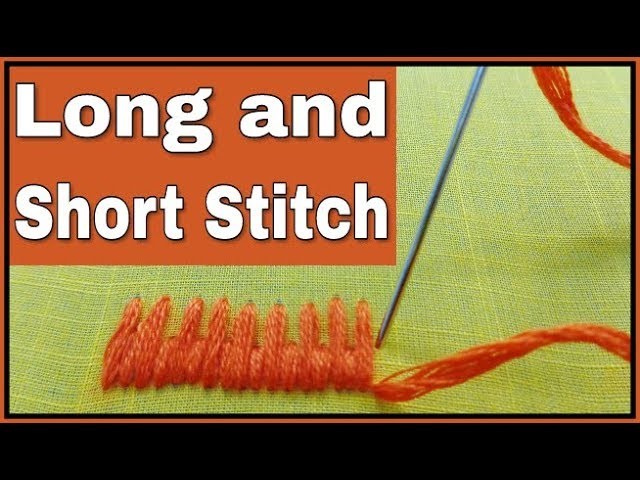 Long and Short Stitch for beginners | hand embroidery | Zari Work