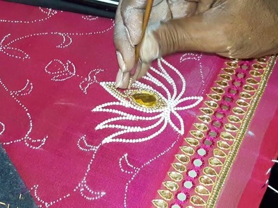 Making of beautiful Lotus flower - hand Embroidery