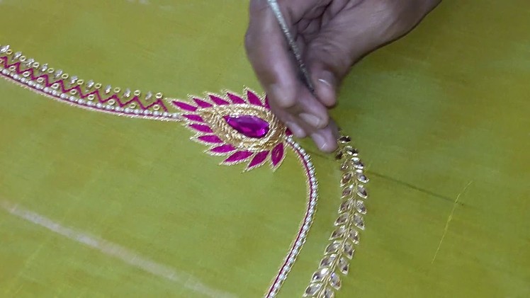 Making of Beautiful maggam work blouse - hand embroidery making