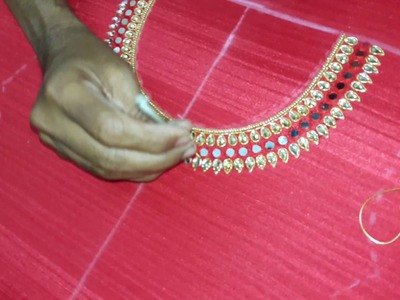 Making of Kundan and Mirror work - hand embroidery making video