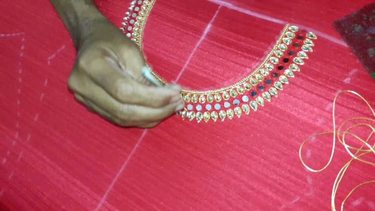Making of Kundan and Mirror work - hand embroidery making video