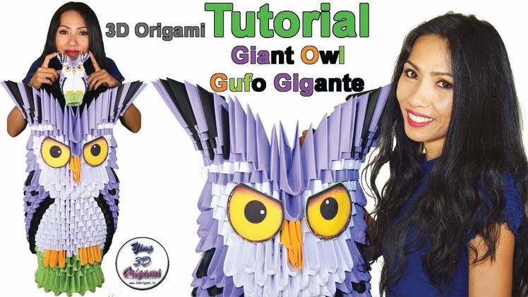 Origami 3D Giant Owl Tutorial (A4) - Gufo Gigante Tutorial Origami 3D (A4)