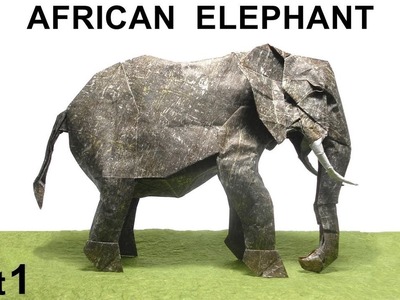 Origami African Elephant tutorial (Shuki Kato) part 1 折り紙 アフリカゾウ Afrikanischer Elefant elefante