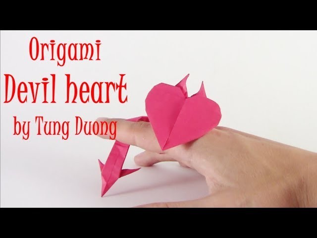 Origami Devil heart easy - Yakomoga Origami easy tutorial