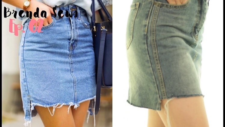 PINTEREST INSPIRED  DIY DENIM SKIRT | DIYBRENDA Ep.02