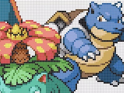Pixel Art - All Starters Pokemon Generation 1 | Labyrinth Draw