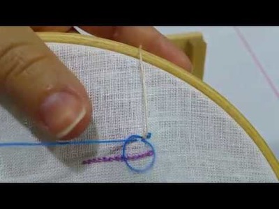 Punto catenella bicolore - Tutorial ricamo a mano  Two-color chain stitch - Hand embroidery tutorial