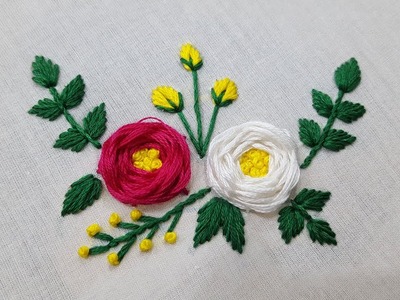 Rose embroidery.Beautiful Rose Stitch Hand Embroidery