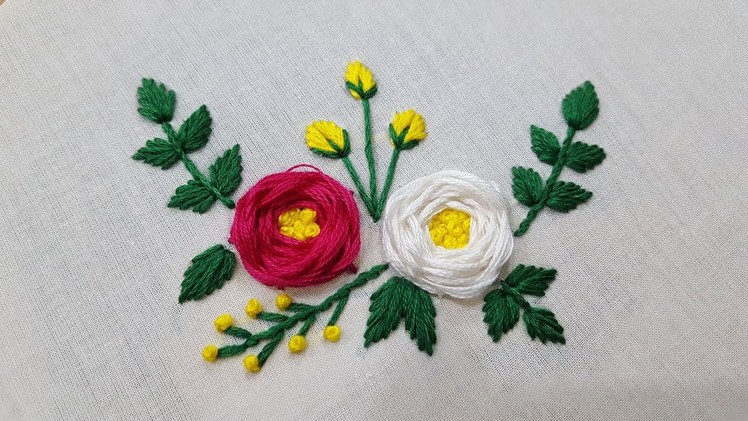 Rose embroidery.Beautiful Rose Stitch Hand Embroidery