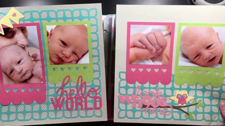 Scrapbook Walk-through: First Year Scrapbook Album-in-Progress for Baby Book.Baby Girl