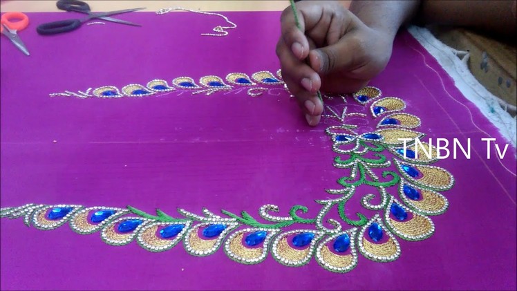 Simple maggam work blouse designs | basic embroidery stitches, simple hand embroidery stitches