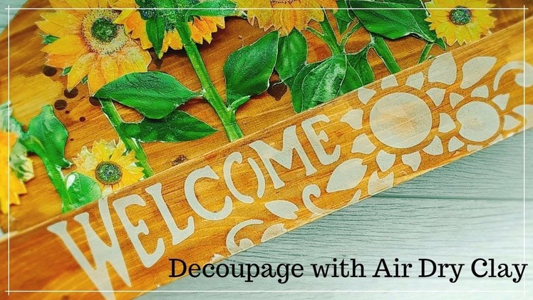 Studio Decoupage Tutorial with 3D Air Dry Clay and Americana Gel Stain