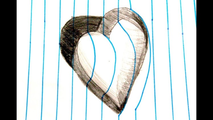 Trick Art Drawing - How to Draw 3D Heart