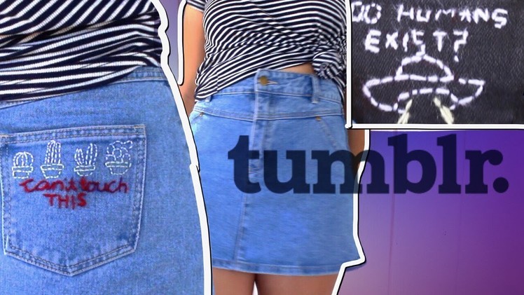 Tumblr Inspired Embroidery on Jeans! | DIY