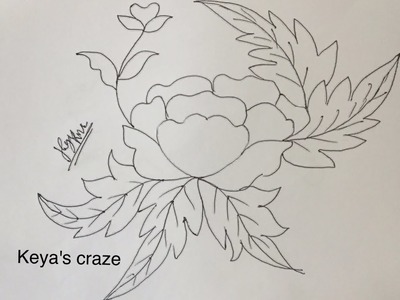 Very easy drawing of flower  design for hand embroidery |136(created by keya)