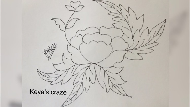 Very easy drawing of flower  design for hand embroidery |136(created by keya)
