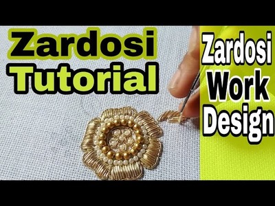 Zardosi Work for beginners | Hand Embroidery | zardozi | aari work