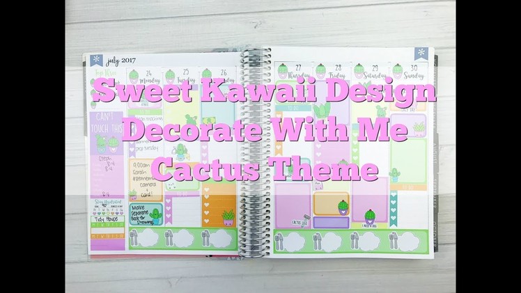 Decorate With Me - Erin Condren Hourly Planner - Cactus Theme