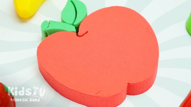 DIY How to Make Kinetic Sand Cake Red Apple - Learn Colors Video For Children