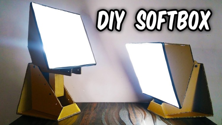 DIY LED SOFTBOX LAMP out of Cardboard - How to make at home easy