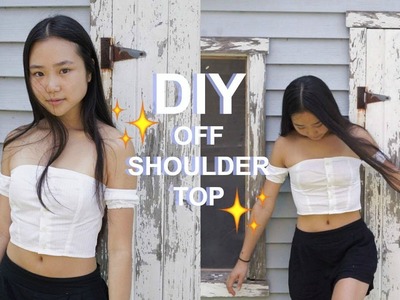 DIY OFF SHOULDER BUSTIER TOP from button up | THATTOMMYGIRL