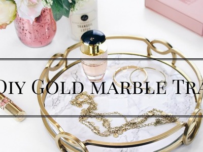 DIY Pinterest Gold Marble Tray