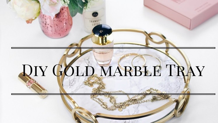 DIY Pinterest Gold Marble Tray