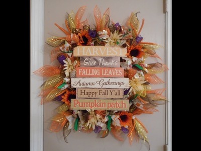 Dollar Tree DIY Fall Wreath Using Picture Frame